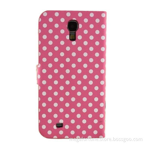 Polka-dot PU Leather Flip Mobile Phone Cases for Samsung Galaxy S4/9500, OEM Orders are Accepted